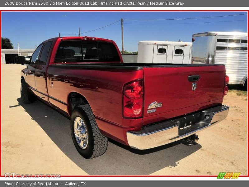 Inferno Red Crystal Pearl / Medium Slate Gray 2008 Dodge Ram 3500 Big Horn Edition Quad Cab