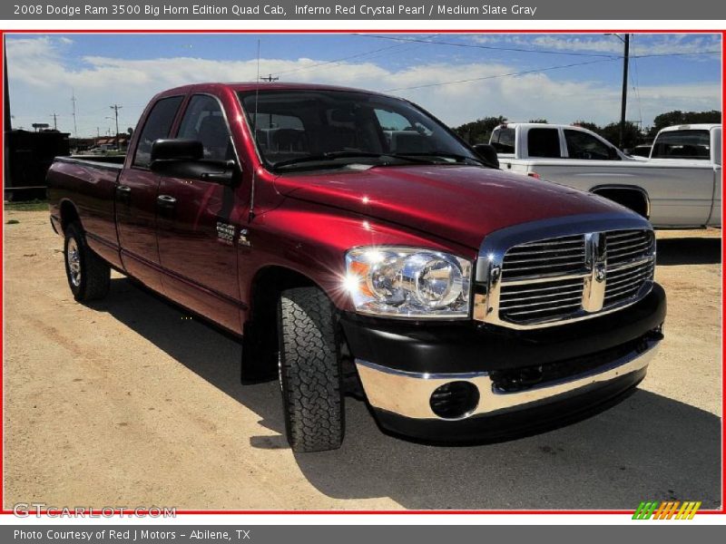 Inferno Red Crystal Pearl / Medium Slate Gray 2008 Dodge Ram 3500 Big Horn Edition Quad Cab