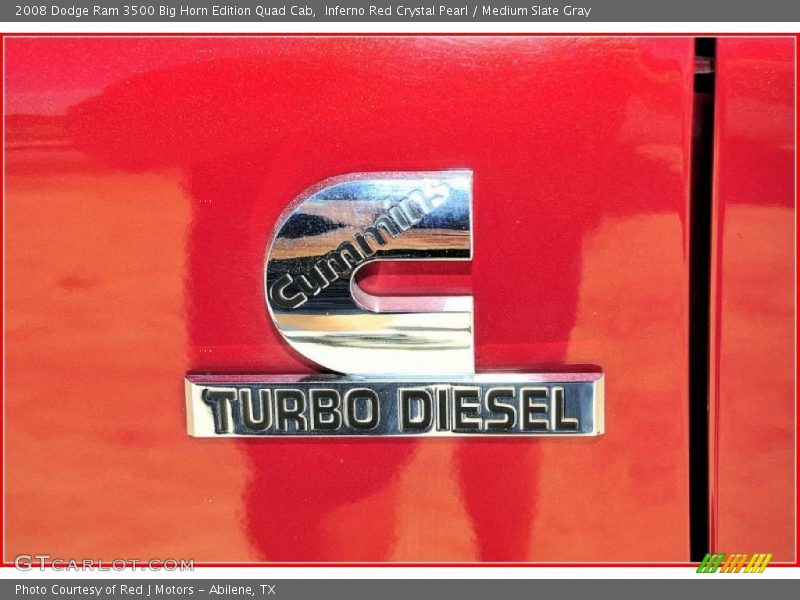 Inferno Red Crystal Pearl / Medium Slate Gray 2008 Dodge Ram 3500 Big Horn Edition Quad Cab
