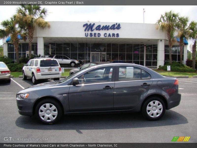 Graphite Gray Pearl / Black 2009 Mitsubishi Lancer DE