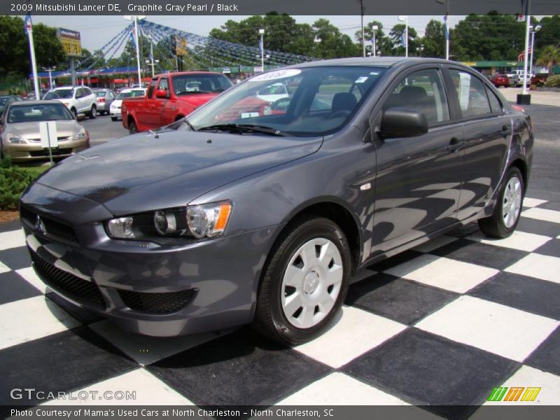 Graphite Gray Pearl / Black 2009 Mitsubishi Lancer DE