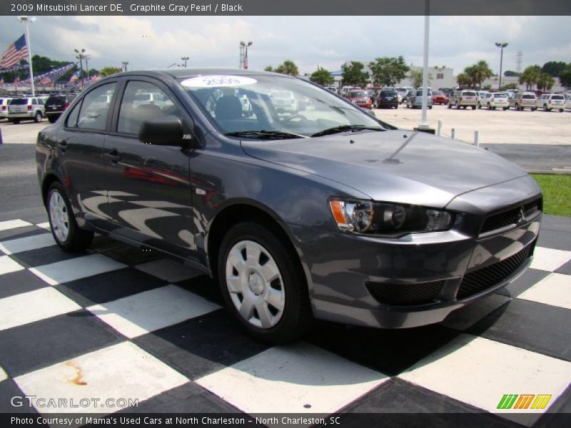 Graphite Gray Pearl / Black 2009 Mitsubishi Lancer DE