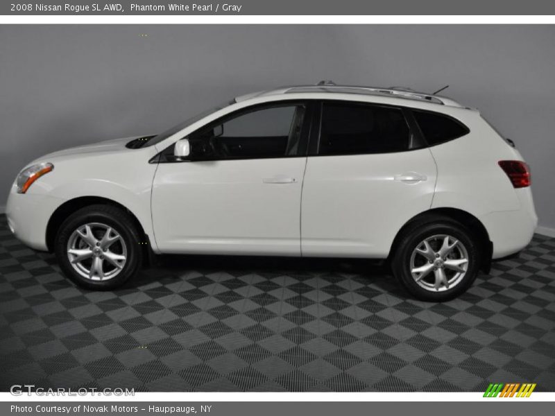 Phantom White Pearl / Gray 2008 Nissan Rogue SL AWD