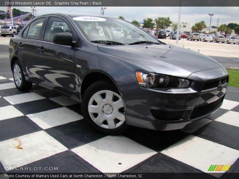 Graphite Gray Pearl / Black 2009 Mitsubishi Lancer DE