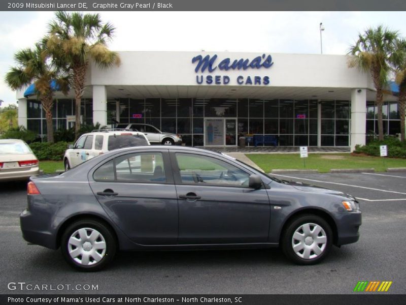 Graphite Gray Pearl / Black 2009 Mitsubishi Lancer DE