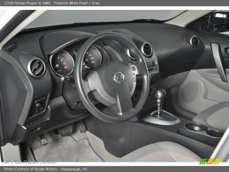 Phantom White Pearl / Gray 2008 Nissan Rogue SL AWD