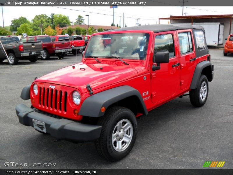 Flame Red / Dark Slate Gray/Med Slate Gray 2008 Jeep Wrangler Unlimited X 4x4