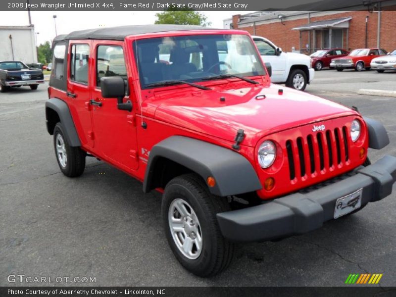 Flame Red / Dark Slate Gray/Med Slate Gray 2008 Jeep Wrangler Unlimited X 4x4