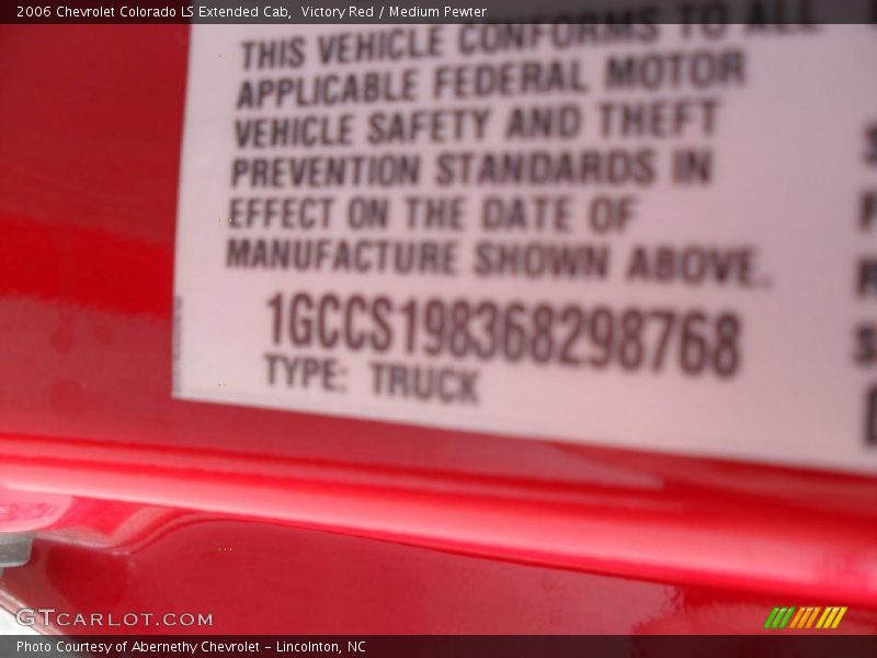 Victory Red / Medium Pewter 2006 Chevrolet Colorado LS Extended Cab