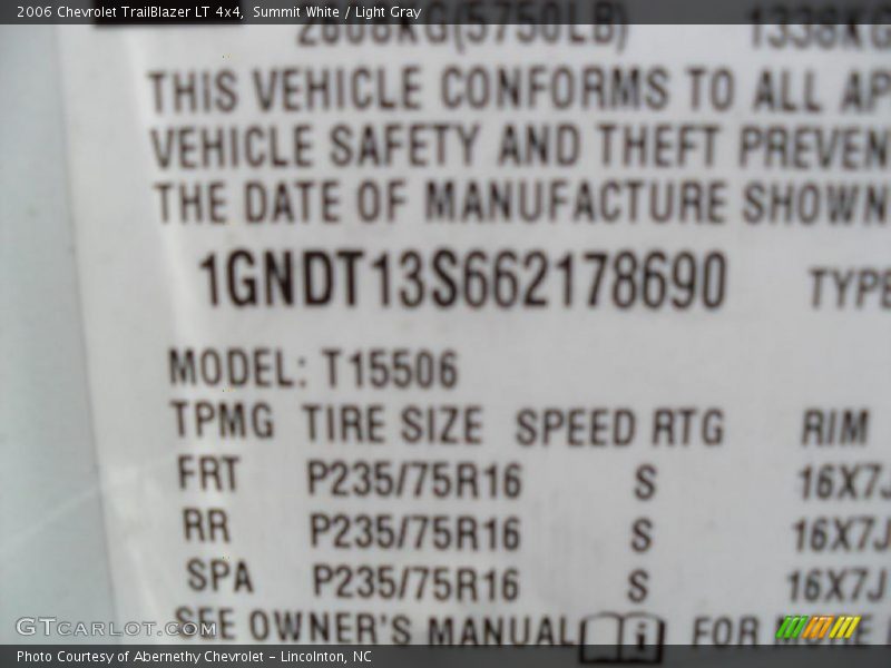 Summit White / Light Gray 2006 Chevrolet TrailBlazer LT 4x4