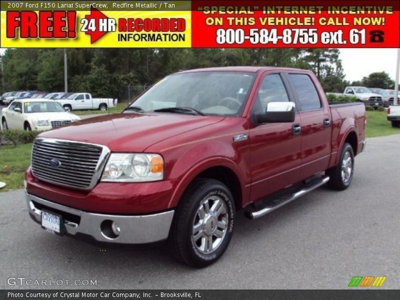 Redfire Metallic / Tan 2007 Ford F150 Lariat SuperCrew
