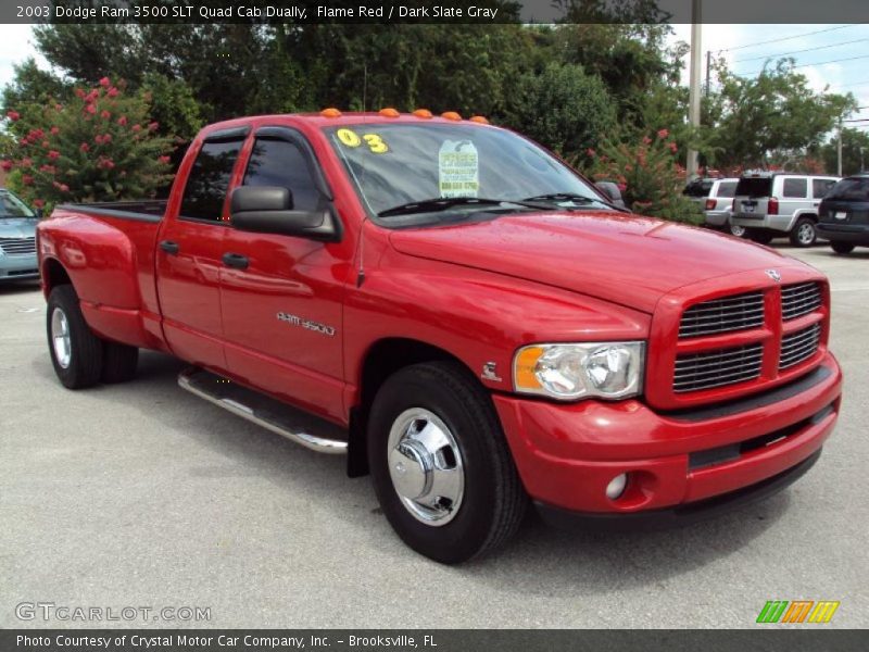 Flame Red / Dark Slate Gray 2003 Dodge Ram 3500 SLT Quad Cab Dually
