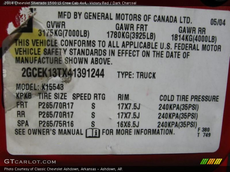 Victory Red / Dark Charcoal 2004 Chevrolet Silverado 1500 LS Crew Cab 4x4