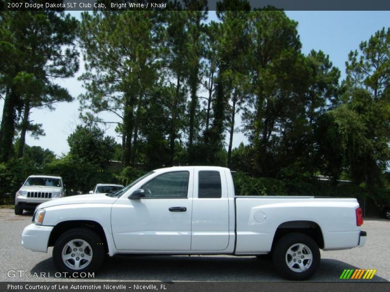 Bright White / Khaki 2007 Dodge Dakota SLT Club Cab