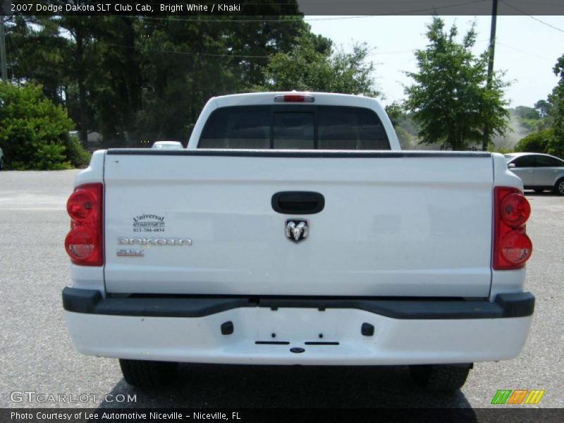 Bright White / Khaki 2007 Dodge Dakota SLT Club Cab