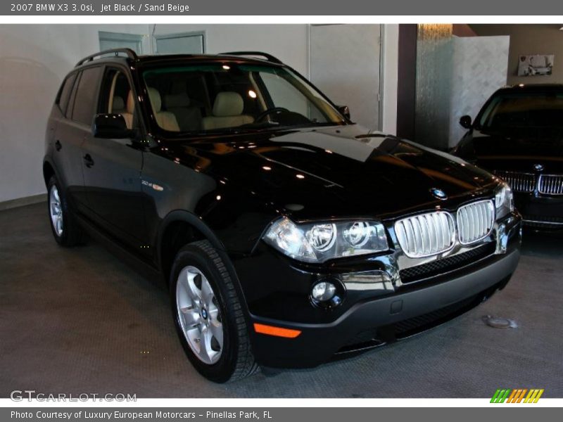 Jet Black / Sand Beige 2007 BMW X3 3.0si