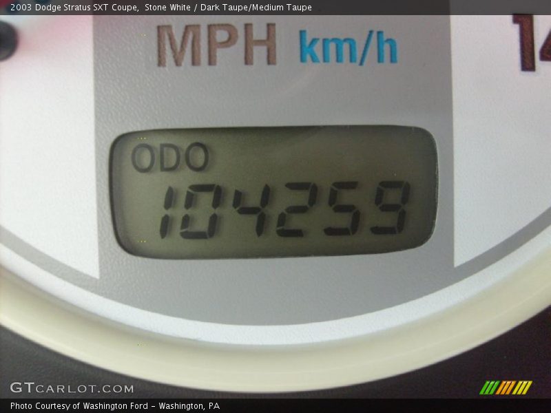 Stone White / Dark Taupe/Medium Taupe 2003 Dodge Stratus SXT Coupe