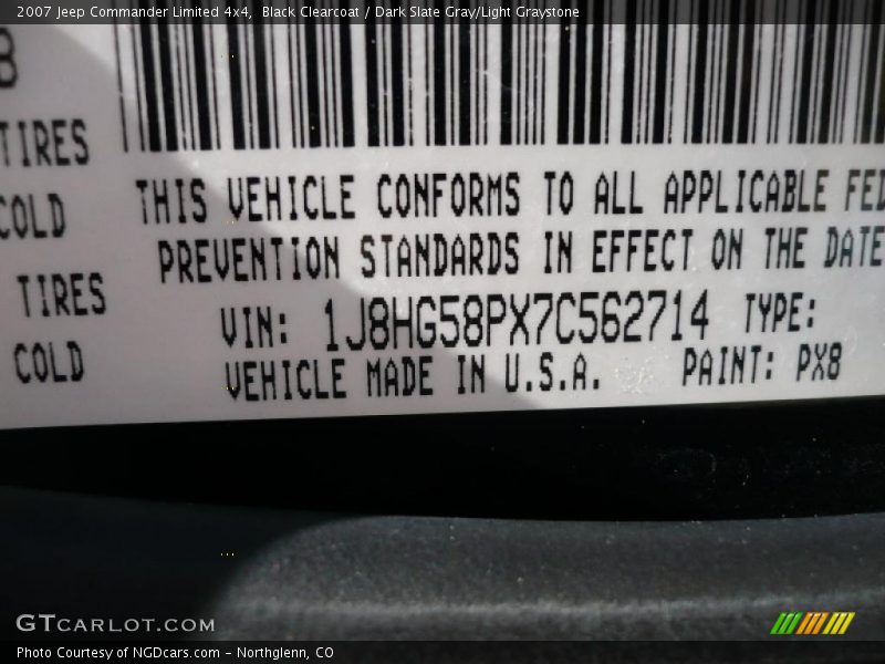 Black Clearcoat / Dark Slate Gray/Light Graystone 2007 Jeep Commander Limited 4x4