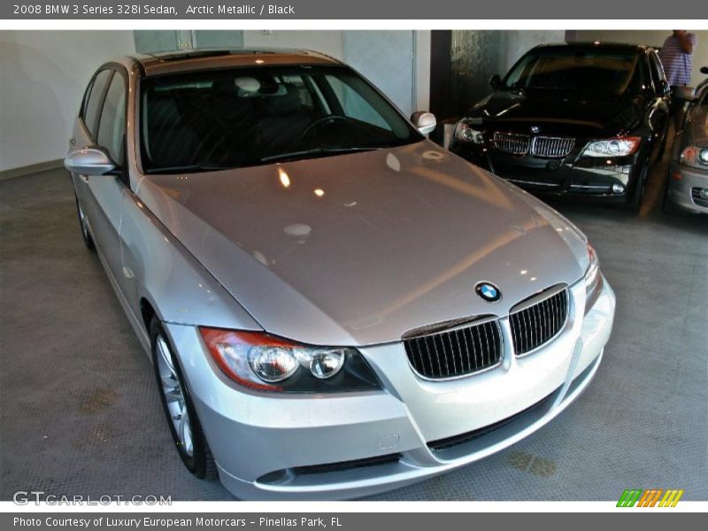 Arctic Metallic / Black 2008 BMW 3 Series 328i Sedan