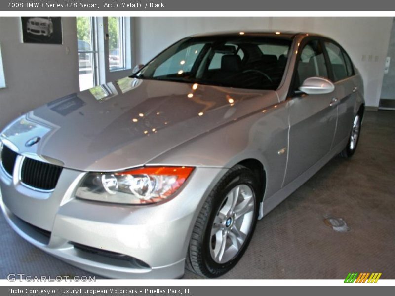 Arctic Metallic / Black 2008 BMW 3 Series 328i Sedan