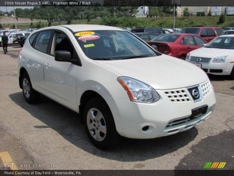 Phantom White / Black 2009 Nissan Rogue S AWD