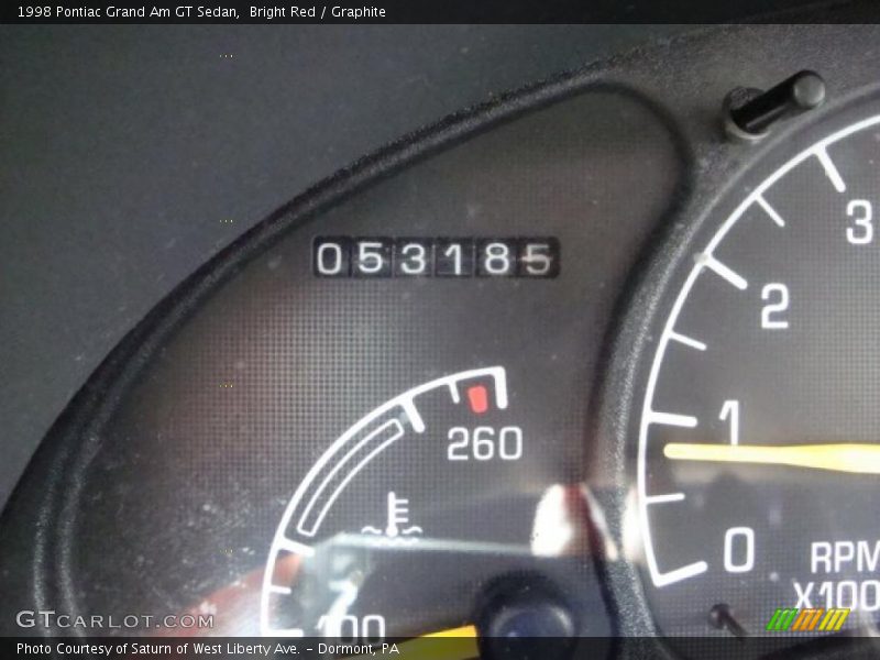 Bright Red / Graphite 1998 Pontiac Grand Am GT Sedan