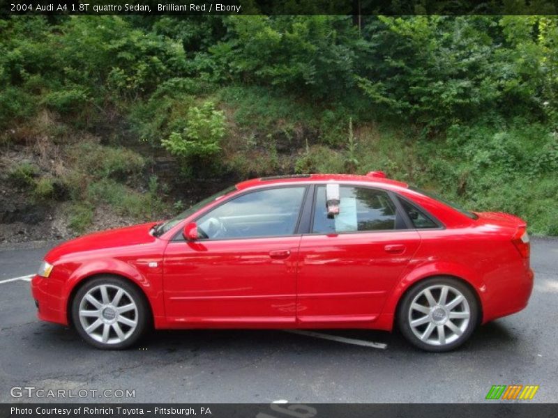 Brilliant Red / Ebony 2004 Audi A4 1.8T quattro Sedan