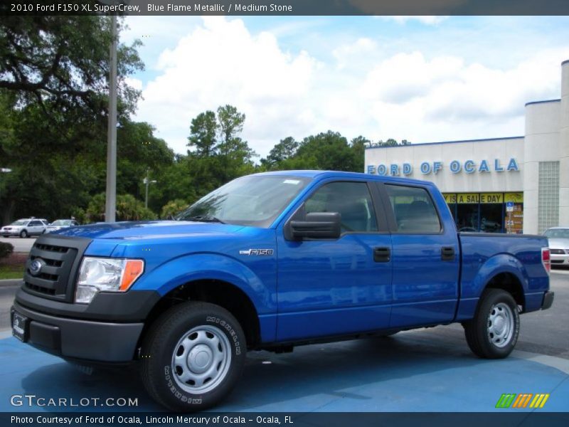 Blue Flame Metallic / Medium Stone 2010 Ford F150 XL SuperCrew