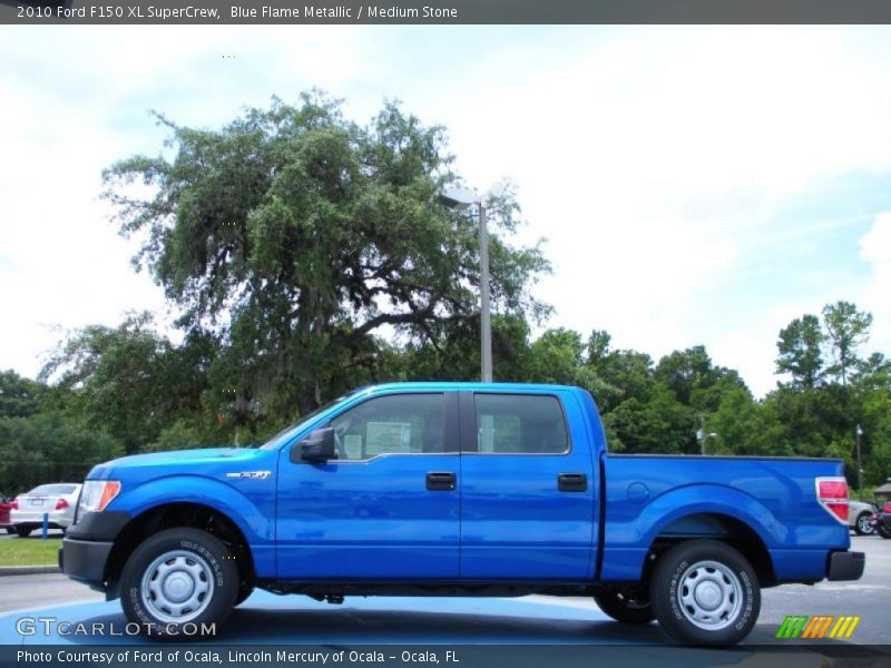Blue Flame Metallic / Medium Stone 2010 Ford F150 XL SuperCrew