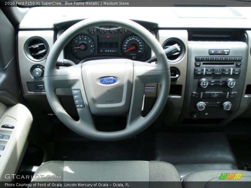 Blue Flame Metallic / Medium Stone 2010 Ford F150 XL SuperCrew