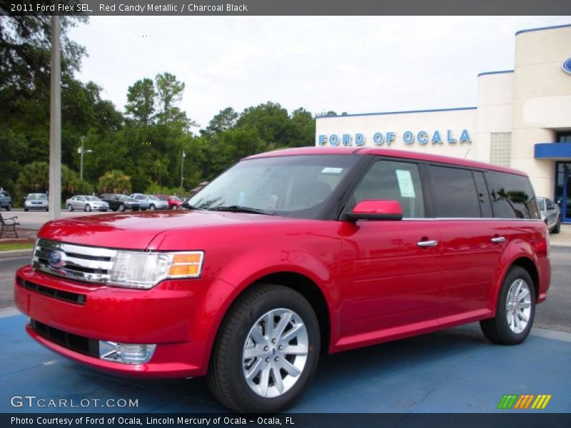 Red Candy Metallic / Charcoal Black 2011 Ford Flex SEL