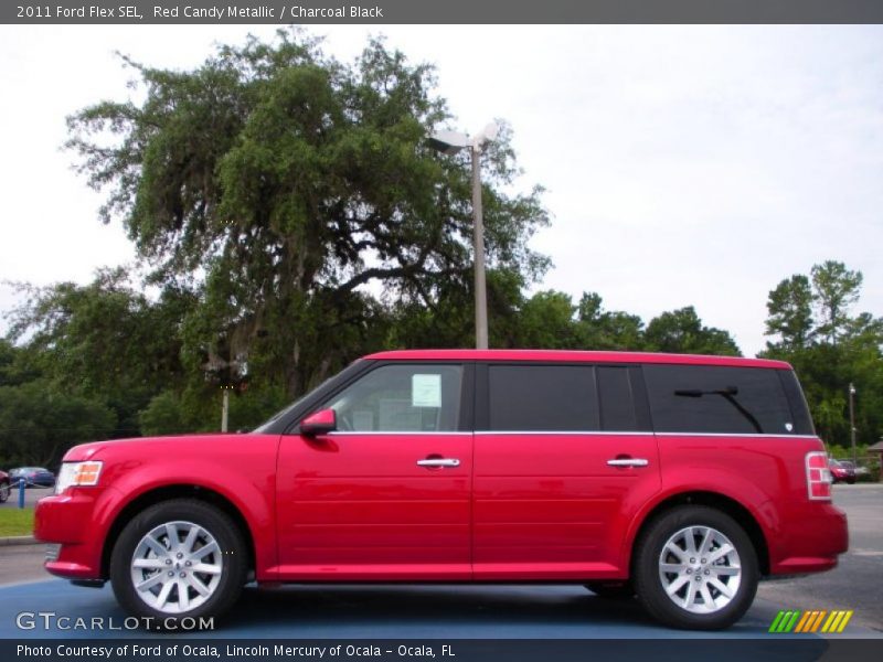 Red Candy Metallic / Charcoal Black 2011 Ford Flex SEL