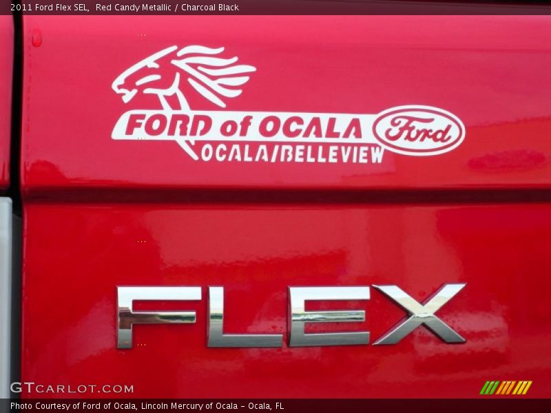Red Candy Metallic / Charcoal Black 2011 Ford Flex SEL