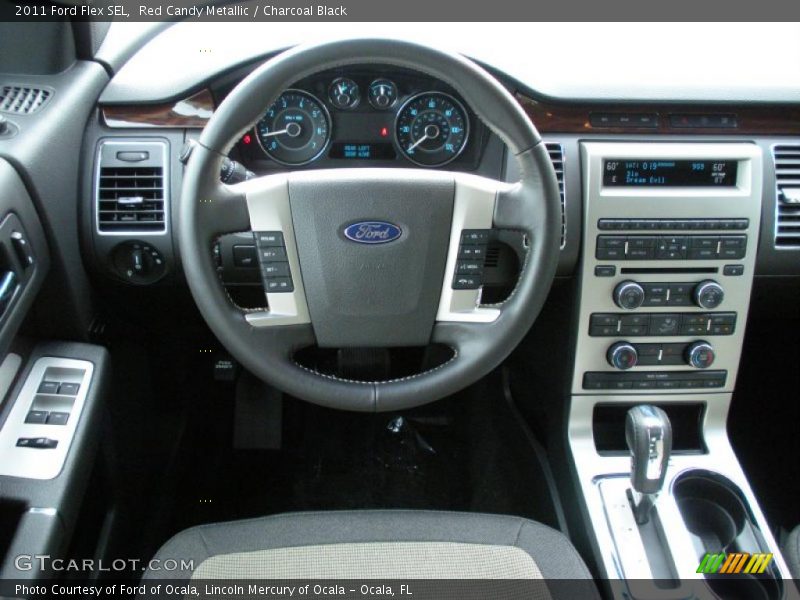 Red Candy Metallic / Charcoal Black 2011 Ford Flex SEL