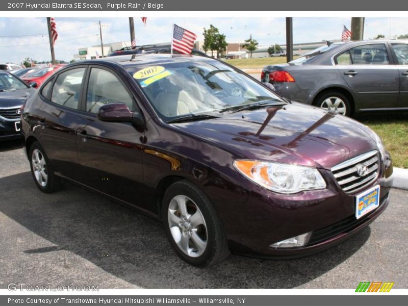 Purple Rain / Beige 2007 Hyundai Elantra SE Sedan