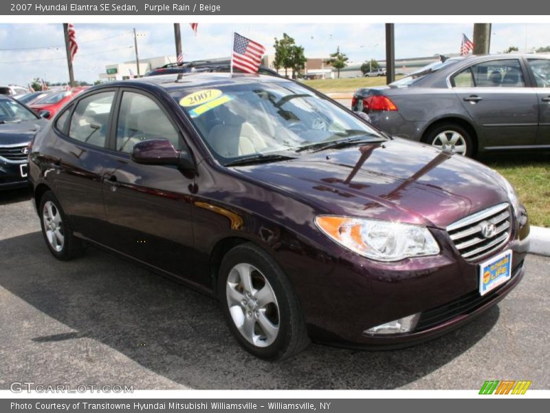 Purple Rain / Beige 2007 Hyundai Elantra SE Sedan