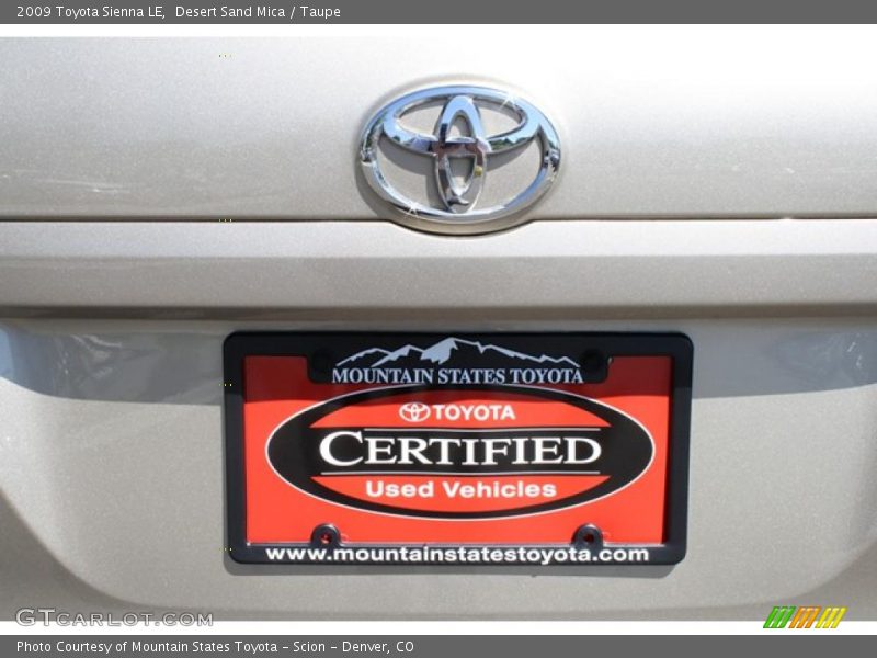 Desert Sand Mica / Taupe 2009 Toyota Sienna LE