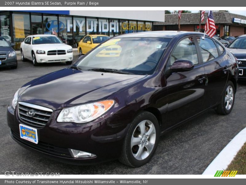 Purple Rain / Beige 2007 Hyundai Elantra SE Sedan