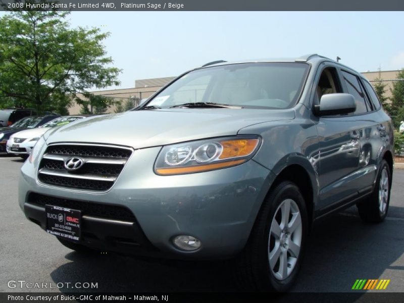 Platinum Sage / Beige 2008 Hyundai Santa Fe Limited 4WD