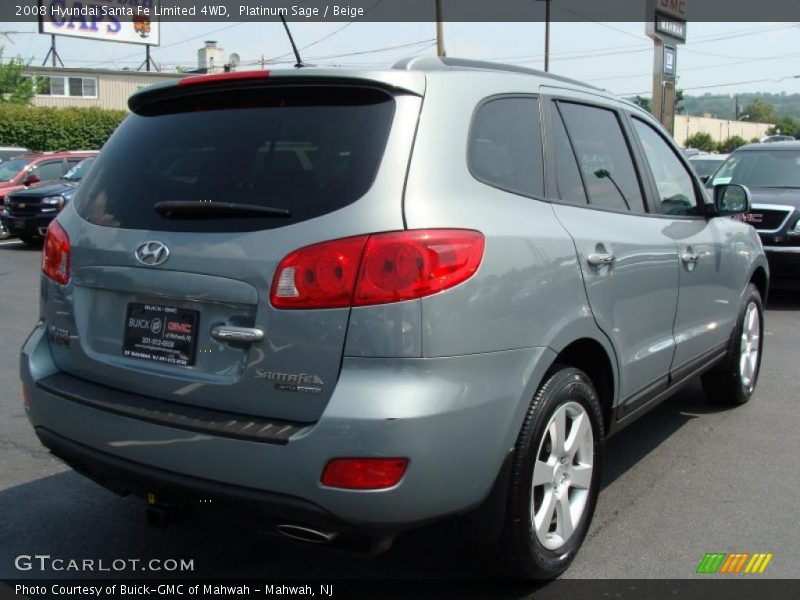 Platinum Sage / Beige 2008 Hyundai Santa Fe Limited 4WD