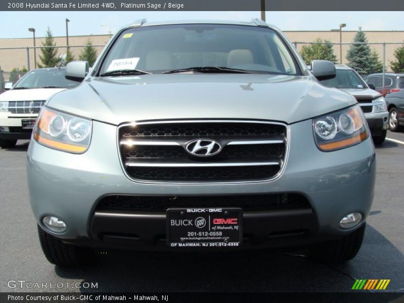 Platinum Sage / Beige 2008 Hyundai Santa Fe Limited 4WD