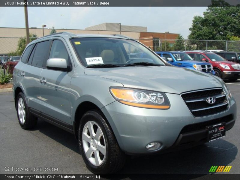 Platinum Sage / Beige 2008 Hyundai Santa Fe Limited 4WD