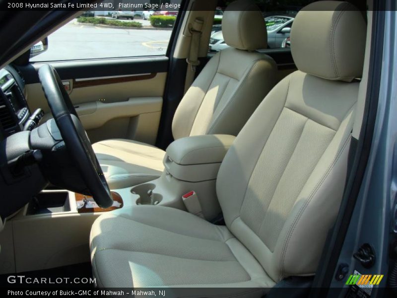 Platinum Sage / Beige 2008 Hyundai Santa Fe Limited 4WD