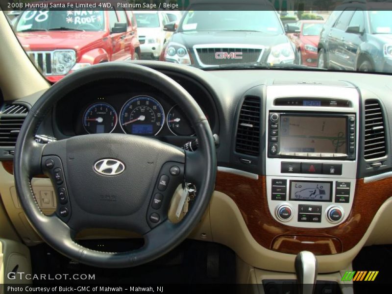 Platinum Sage / Beige 2008 Hyundai Santa Fe Limited 4WD