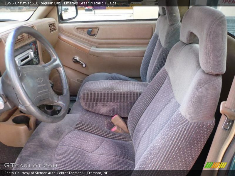 Emerald Green Metallic / Beige 1996 Chevrolet S10 Regular Cab