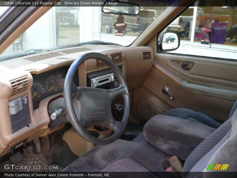 Emerald Green Metallic / Beige 1996 Chevrolet S10 Regular Cab