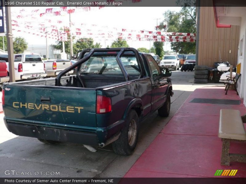 Emerald Green Metallic / Beige 1996 Chevrolet S10 Regular Cab