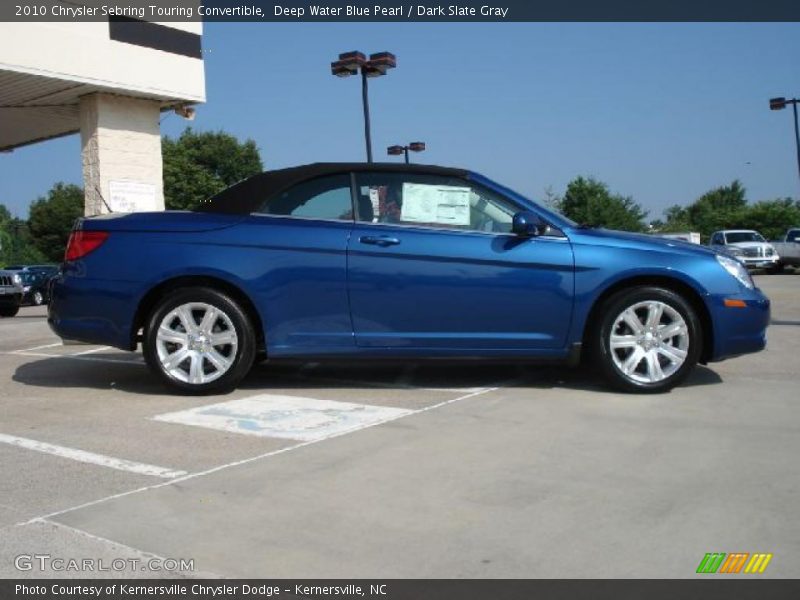 Deep Water Blue Pearl / Dark Slate Gray 2010 Chrysler Sebring Touring Convertible