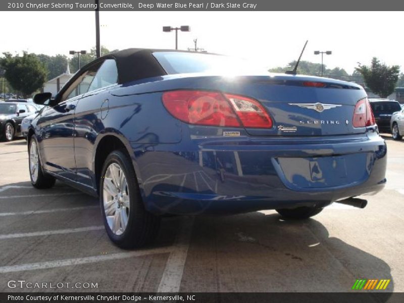Deep Water Blue Pearl / Dark Slate Gray 2010 Chrysler Sebring Touring Convertible