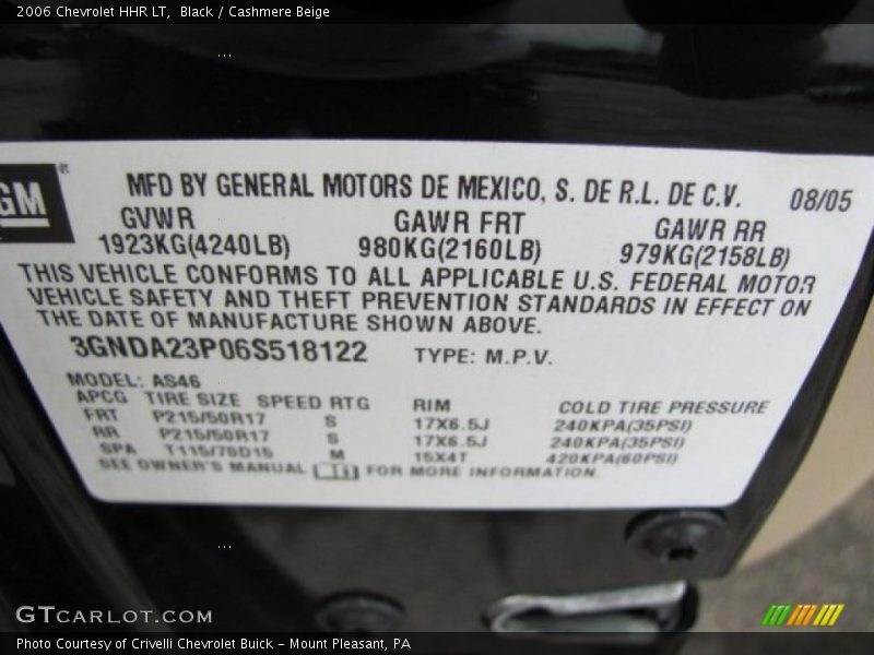 Black / Cashmere Beige 2006 Chevrolet HHR LT